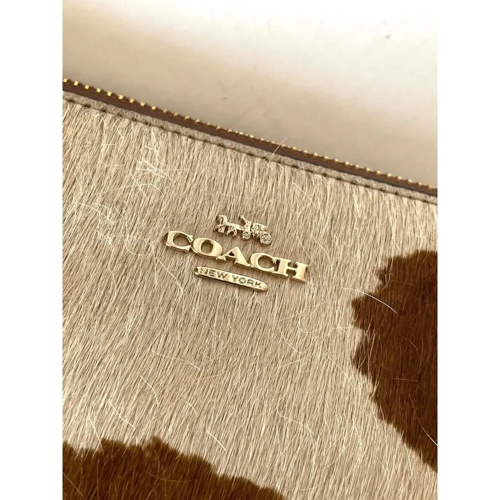 Coach Nolita 19 Wristlet Haircalf Cow Print Leather CDW34  B